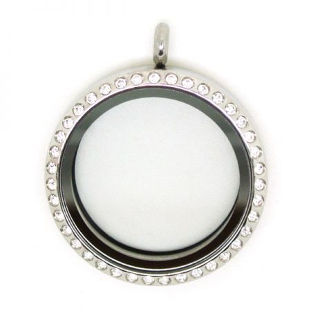 Drijvende medaillon met rhinestone