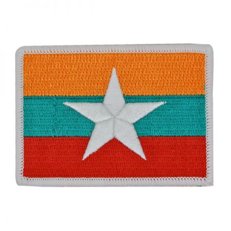 Patch brodé du drapeau du pays de Birmanie