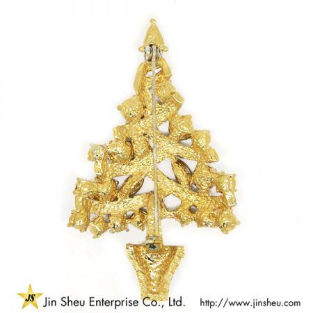christmas holly brooch