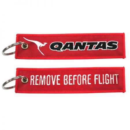 Custom Embroider Jet Tag Keychain - Aviation Remove Before Flight Keychain
