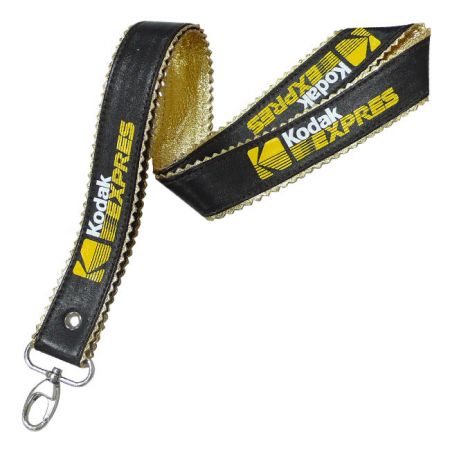 PU leather lanyard (gold) - PU leather lanyard (gold)
