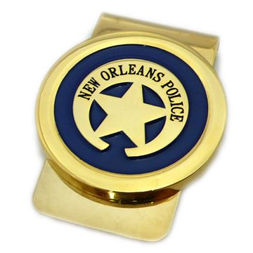 Geldclips mit einem Polizeisiegel - Metall-Geldklammern