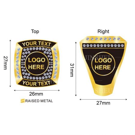 Anello del Campionato con Logo Personalizzato - Anelli del Campionato Personalizzati