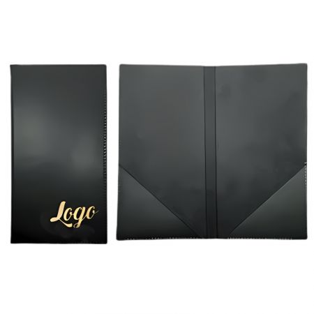 Leder-Scheckpräsentator in schwarzer Farbe