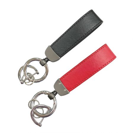 portachiavi in pelle con anello per cintura