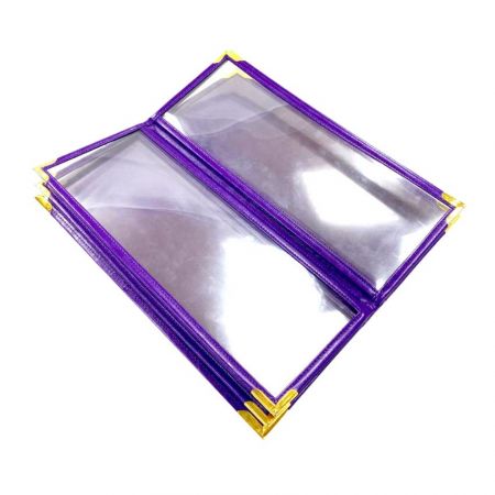 Transparente PVC-Seiten für Leder-Menü
