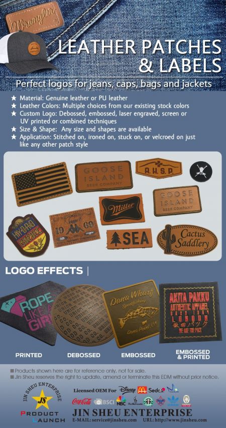 Parches y Etiquetas de Cuero Personalizados Hechos a Pedido