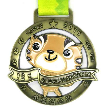 Personalisierte Marathonmedaillen - Benutzerdefinierte Medaillen mit Tierdesign