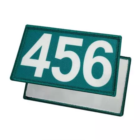 Squid Game Number Patches with Self Adhesive Backing - Sublimated Squid Game Number Patch