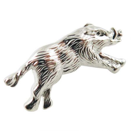pin de revers en laiton 3D de sanglier sans coloration