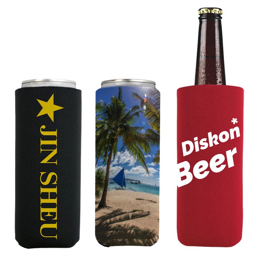 Personalized slim can koozies fits both slim cans and tall glass beer bottles