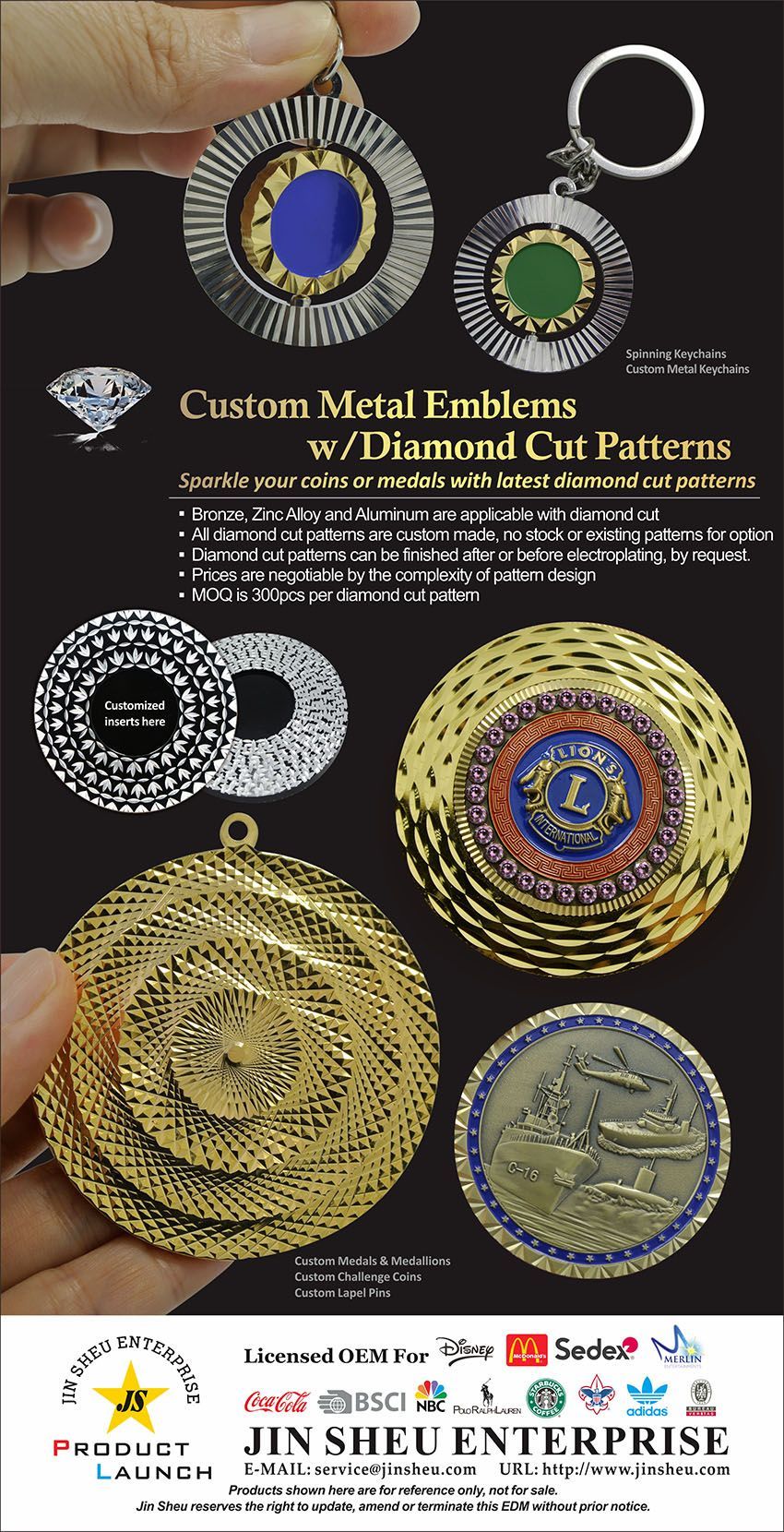 emblemas de metal personalizados
