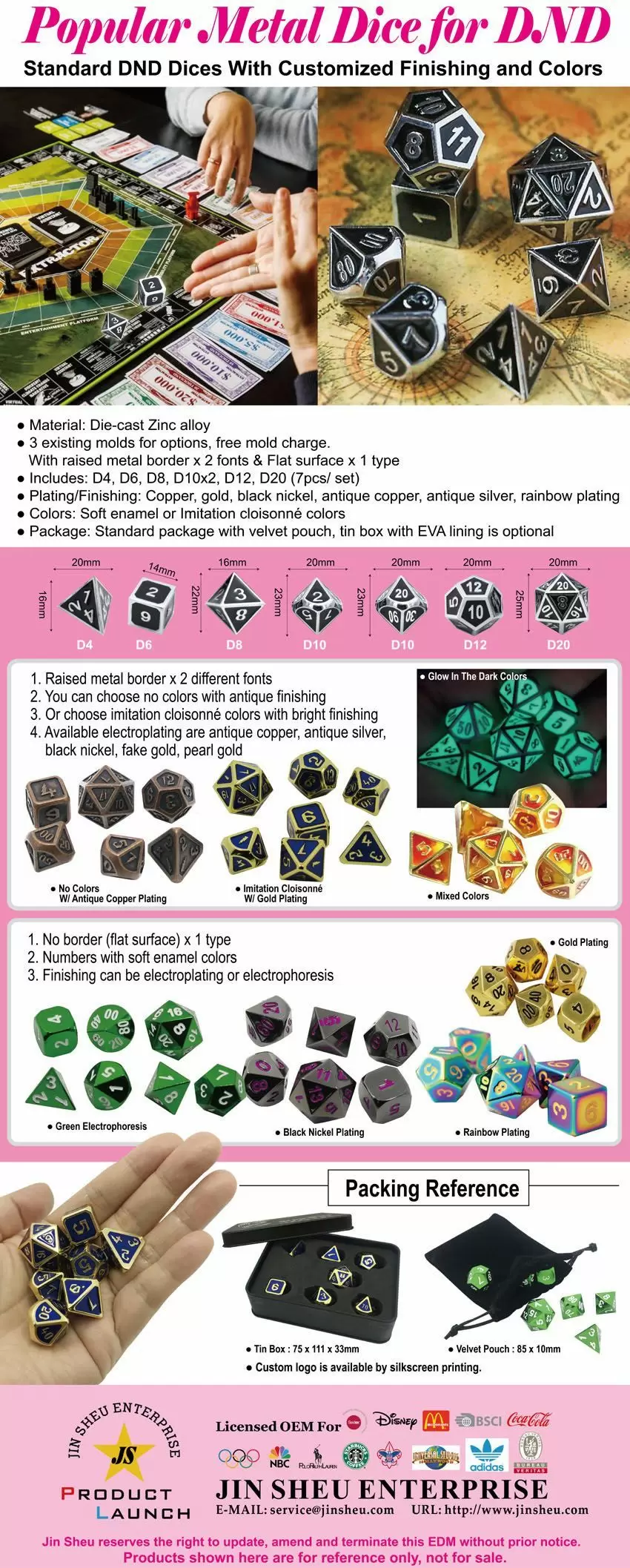 Metal Dice Set Wholesale