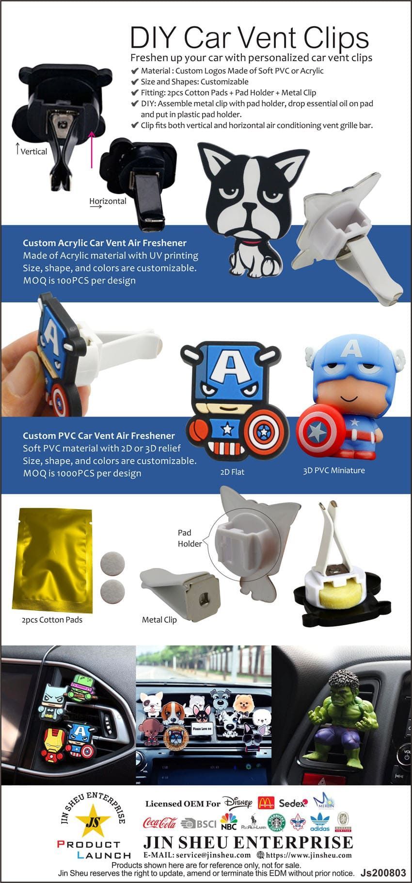 Custom Car Vent Clips