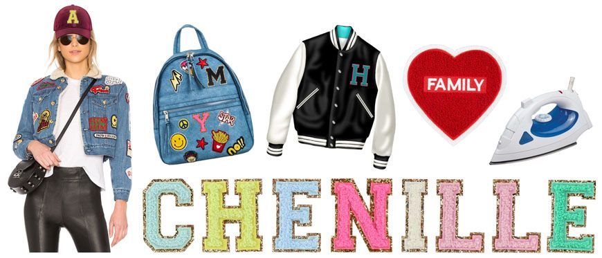 Chienelle Lettering A-Z Chenille Letter with Glittering Edge | High-Quality Custom ...