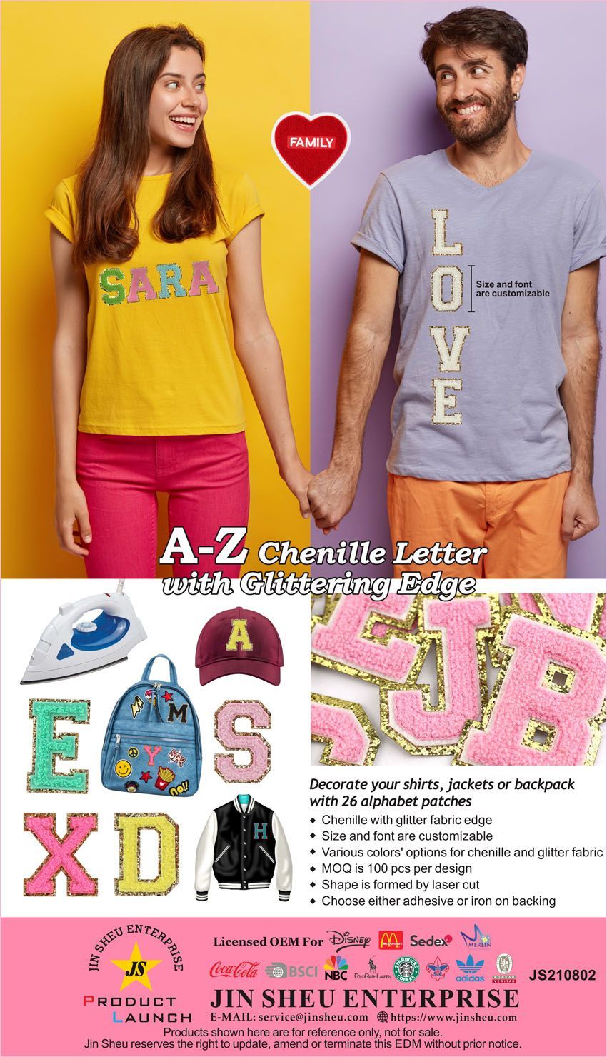 Wholesale Chenille Letters For Custom Made Clothes 