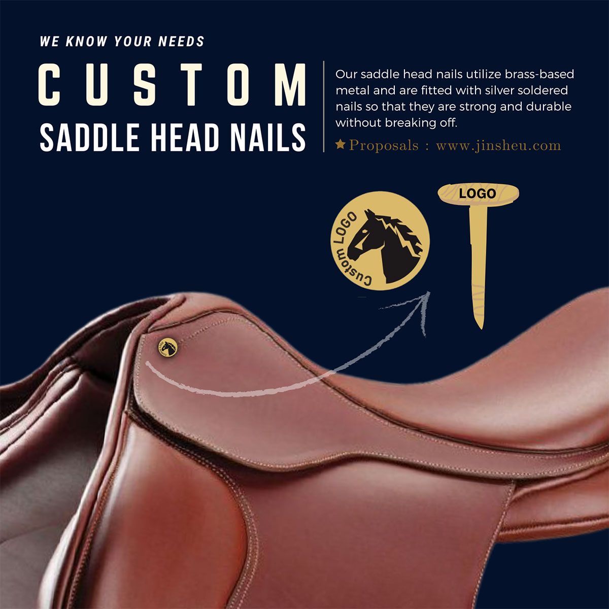 Nail Riding Name Custom saddle head nail | Leading Manufacturer of Custom Lapel Pins ...