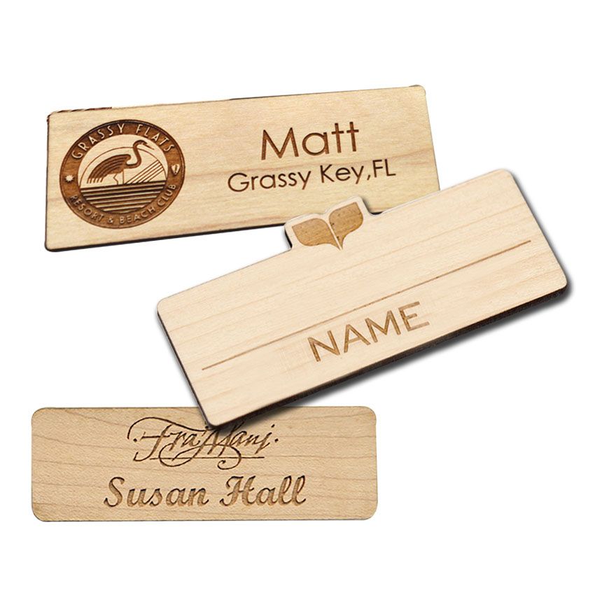 Etiquetas de madera personalizadas
