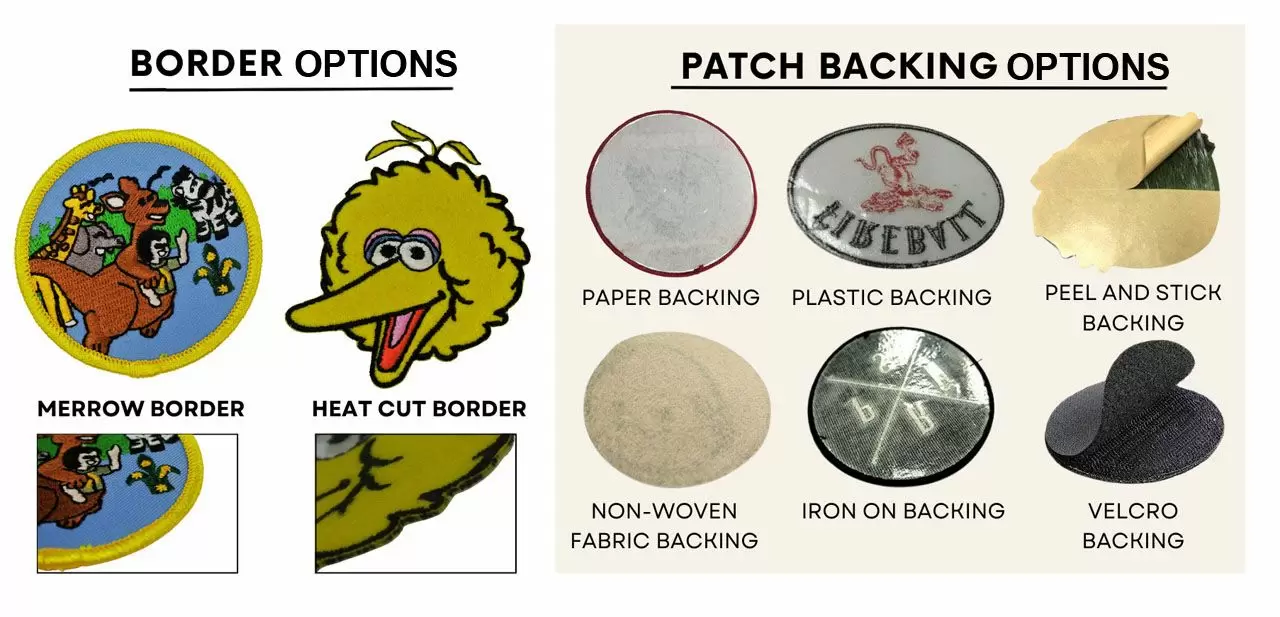 Custom Embroidery Badges With Various Borders And Backings