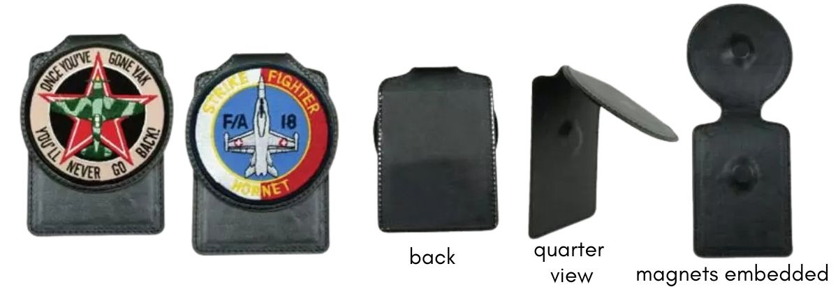 Personalized Embroidery Leather Badge Holder