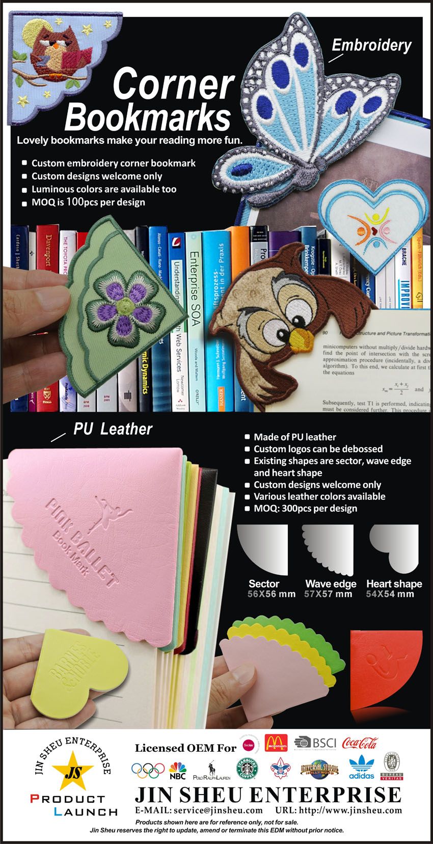 Custom corner bookmarks supplier