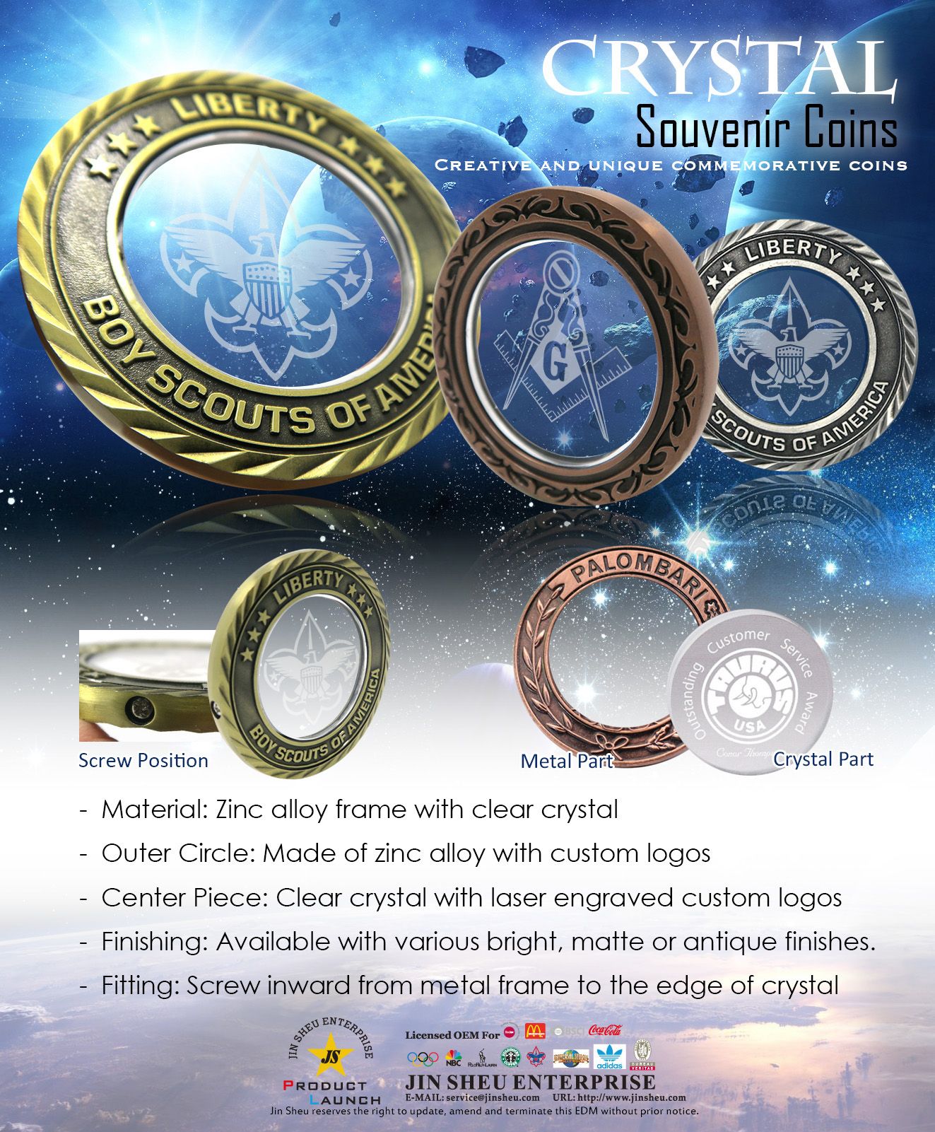 Monedas Conmemorativas de Cristal