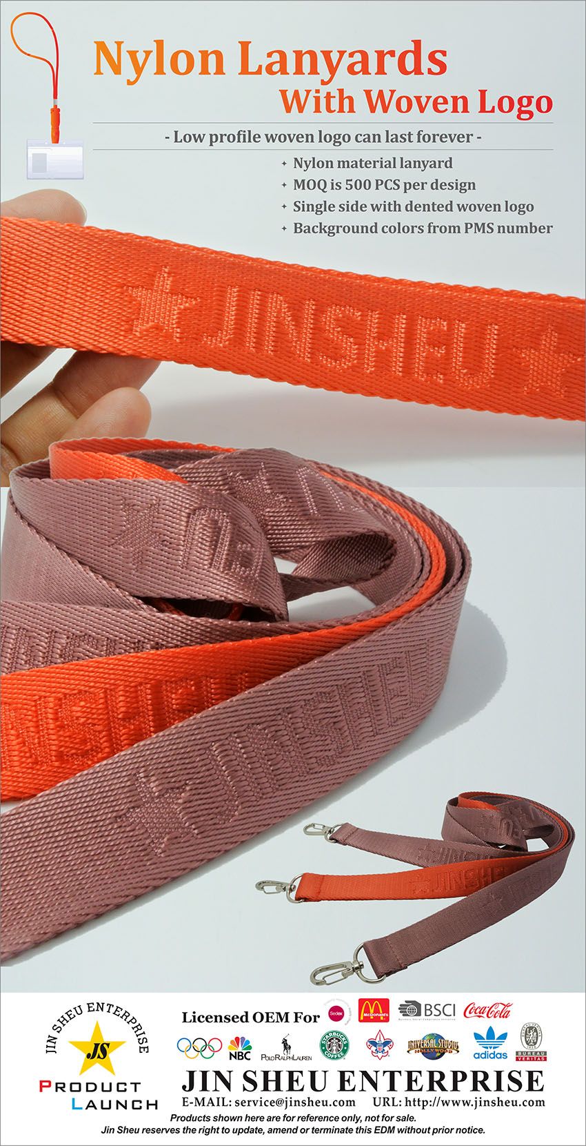 Mukautetut nailonista kudotut kaulanauhat