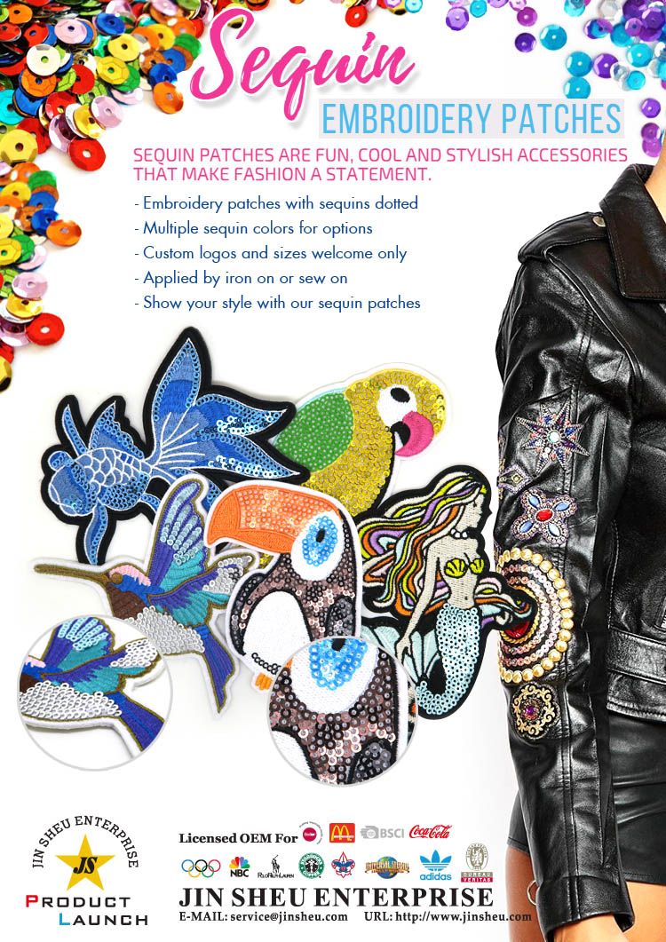 Embroidery Sequins Applique Patch