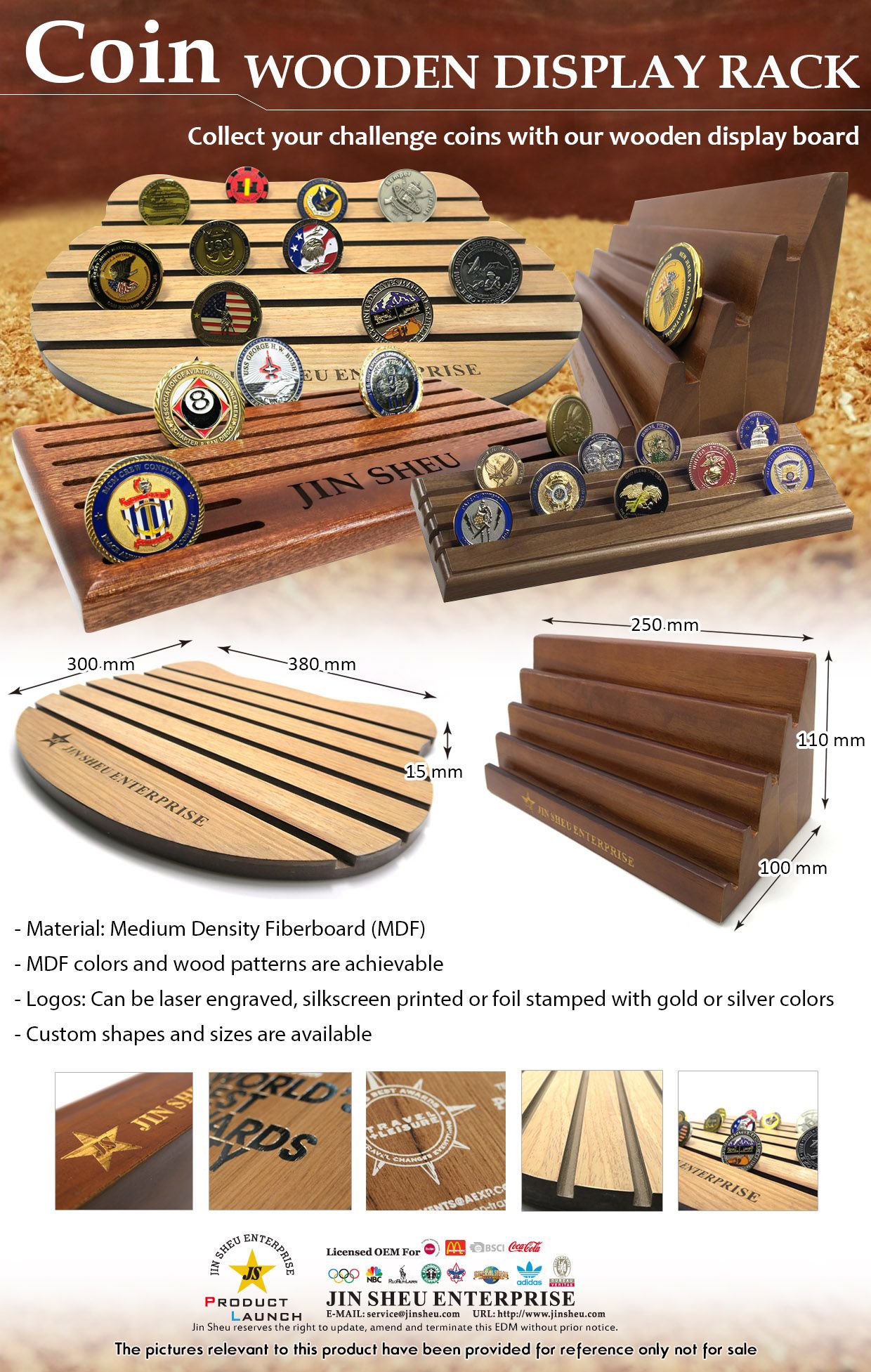 Tavola/Rack espositore per monete in legno, Produttore di prodotti  promozionali per le aziende e articoli con logo