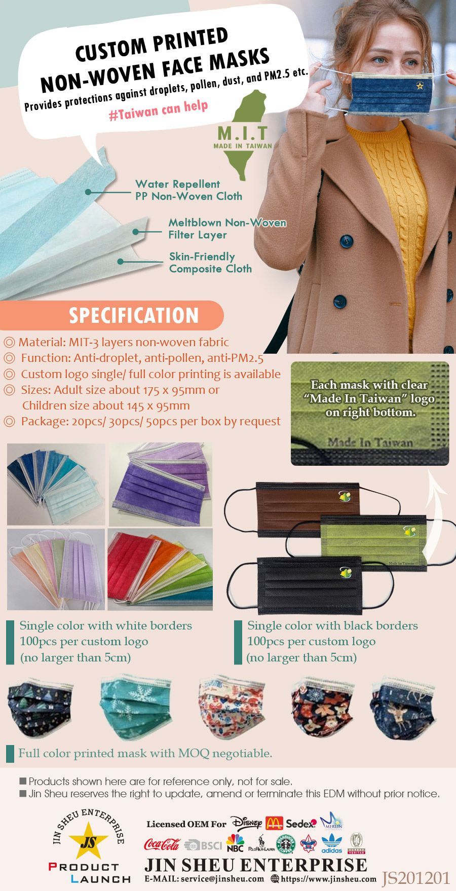 Promocyjne maski ochronne z logo