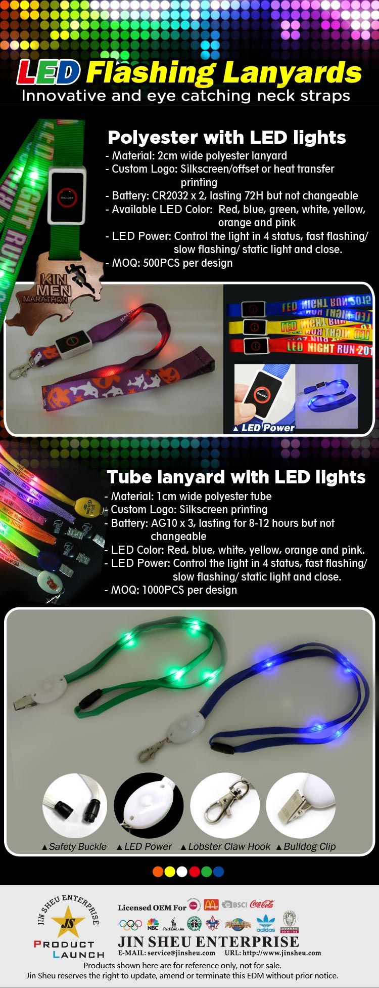 Cinturini luminosi a LED innovativi e accattivanti