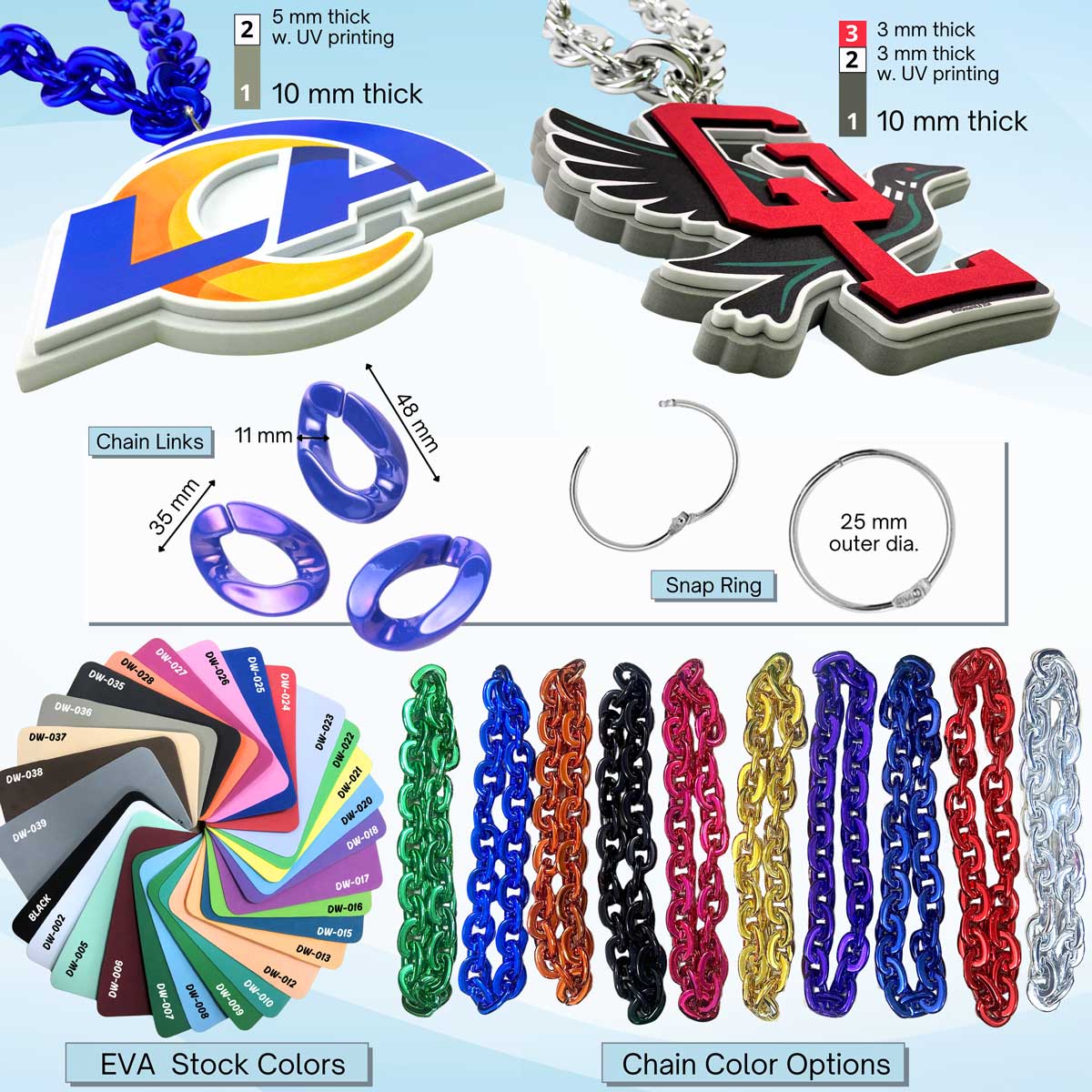 Custom Chain Applications Custom EVA Foam Chain Necklace | Custom Promotional Products ...