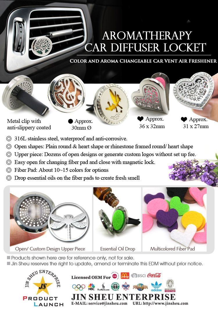 Ciondolo diffusore per auto con aromaterapia