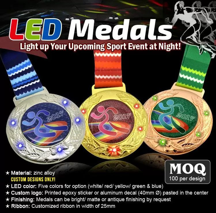 Medallas parpadeantes LED