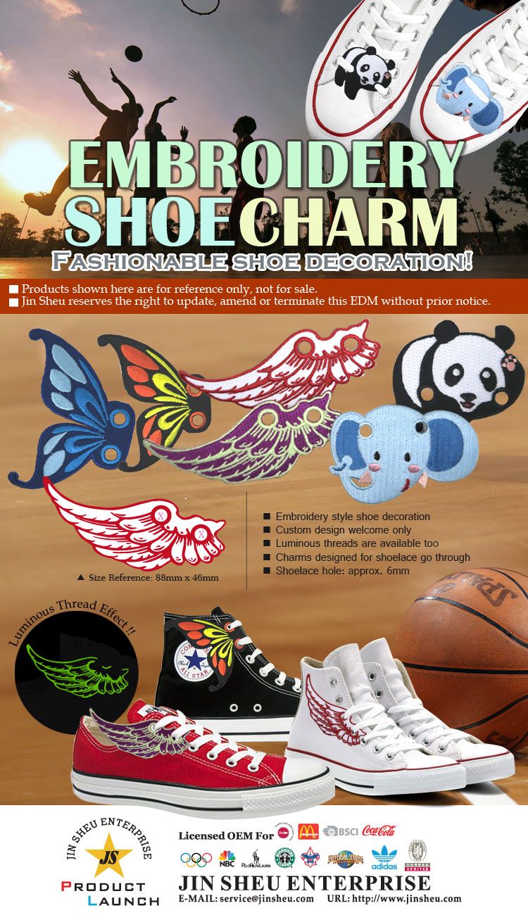 Embroidery Shoe Charms