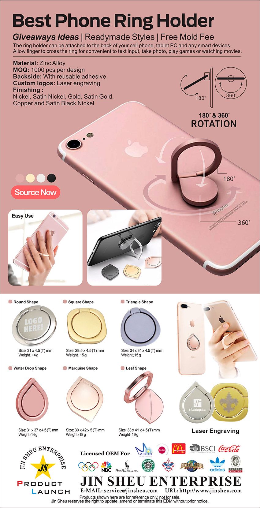 iPhone Ring Holder, metall telefonringholder