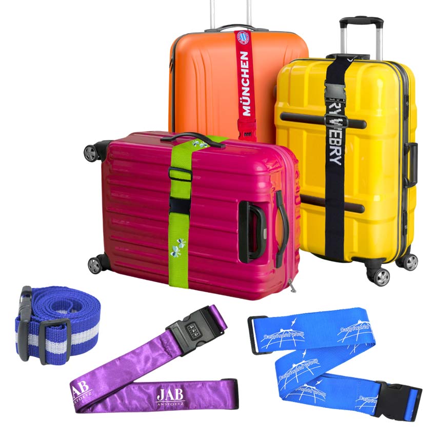 Cinghie per bagagli personalizzate - Cintura per bagagli con loghi  personalizzati, Produttore di toppa tessute e ricamate