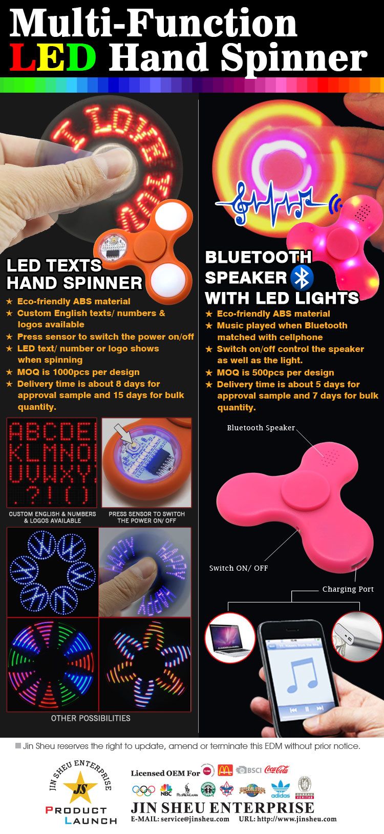 Multi-Function LED Hand Spinners | High-Quality Custom Promotional ...