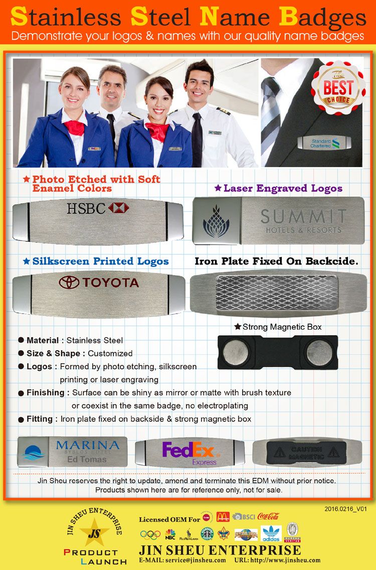 Stainless Steel Name Badges