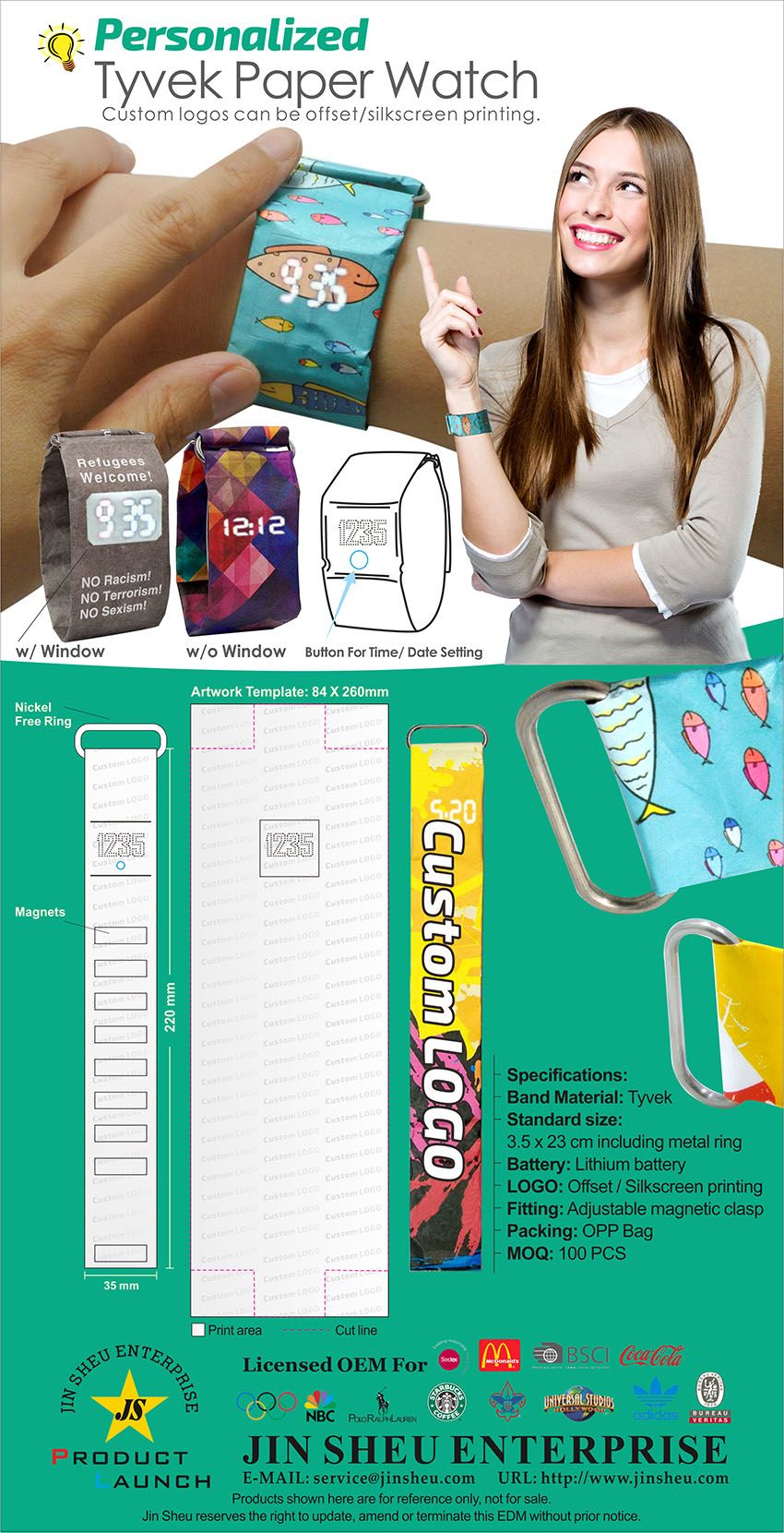 Gepersonaliseerd papieren horloge