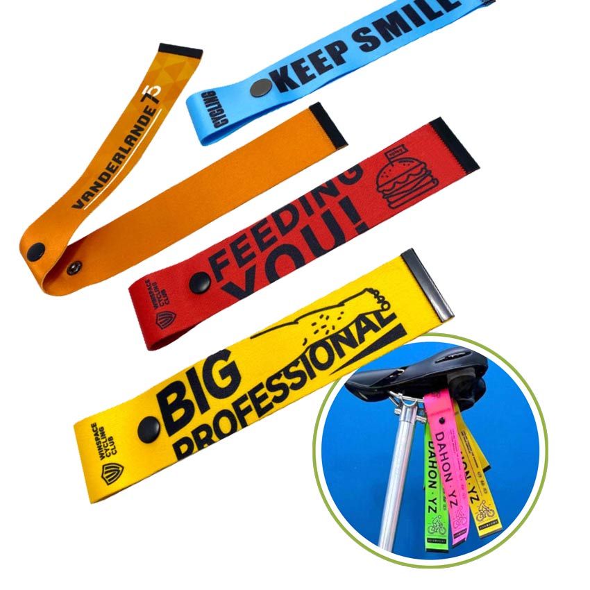 custom bike warning tags with screen printed or heat transfer printed messages