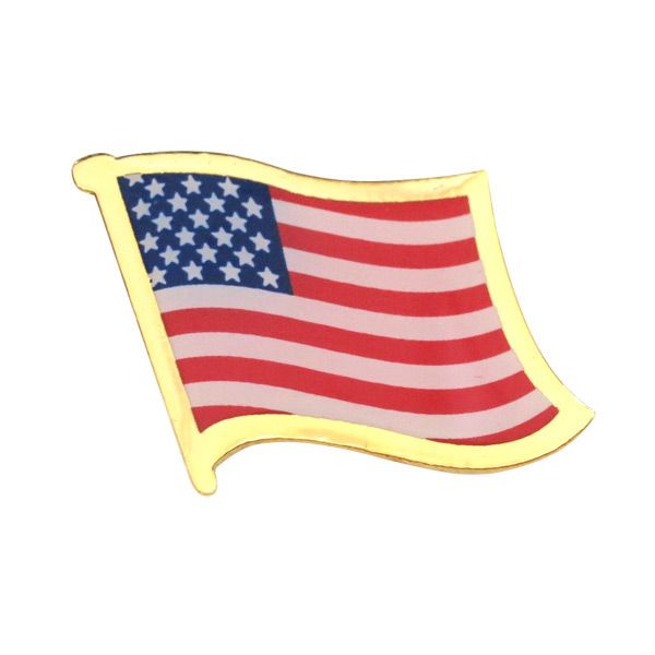 Custom Printed Patriotic Flag Lapel Pin | Personalized Metal & Silicone ...