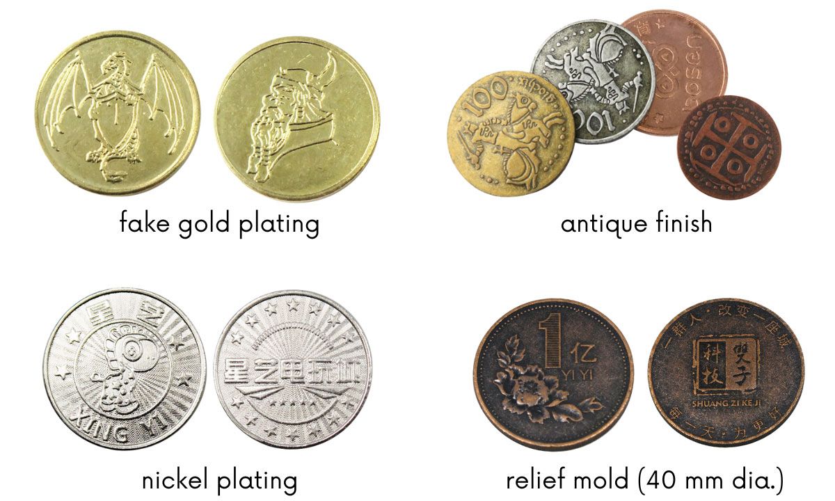 Monete da gioco - Moneta personalizzata per sala giochi, Produttore di  toppe tessute e ricamate