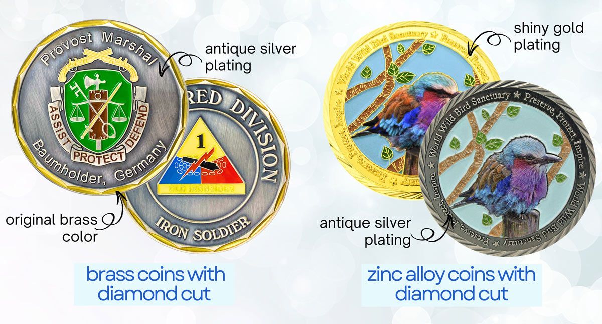 Coin Edge Pattern Challenge Coin Design with Diamond Cut Edge | Custom Promotional ...