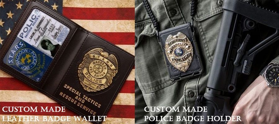 Portafogli per badge in pelle per la polizia - Porta badge in pelle  imperiale militare personalizzato, Produttore di toppa tessute e ricamate
