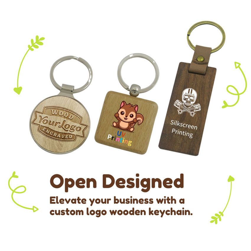 سلاسل مفاتيح خشبية فارغة