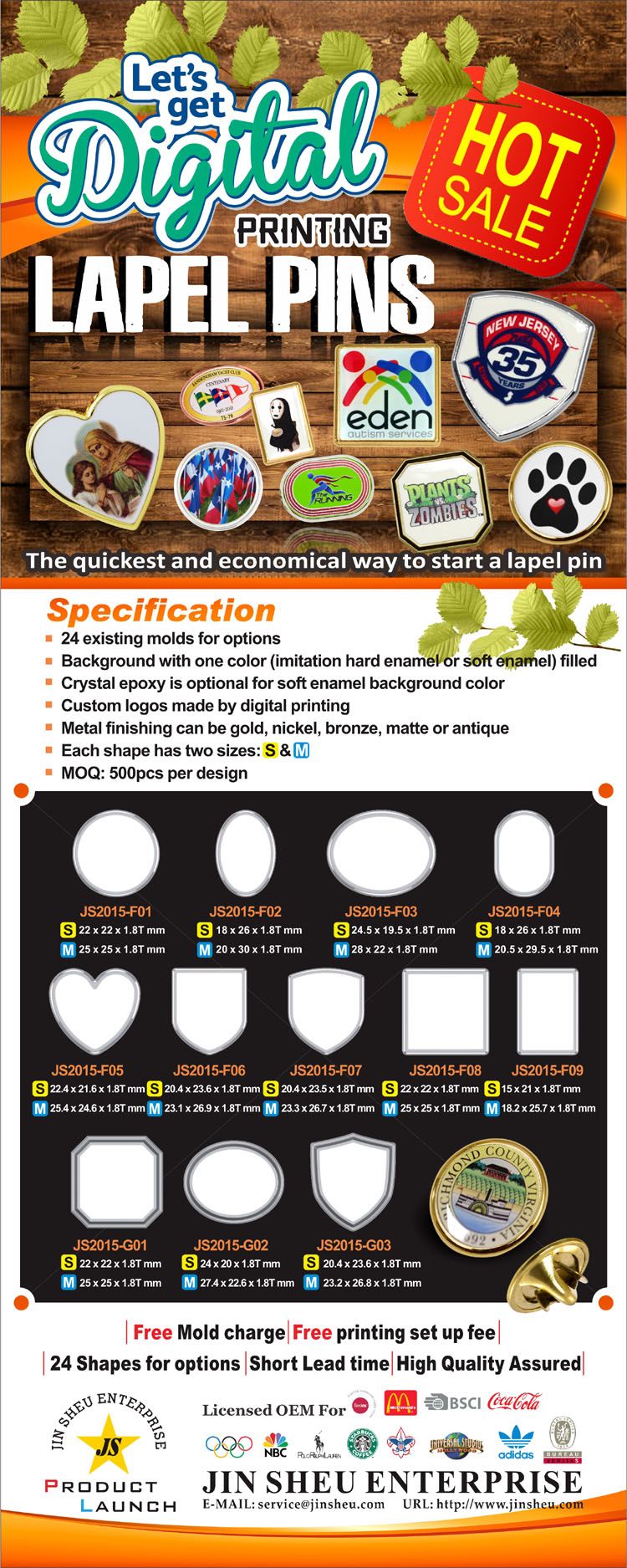 Digital Printing Lapel Pins