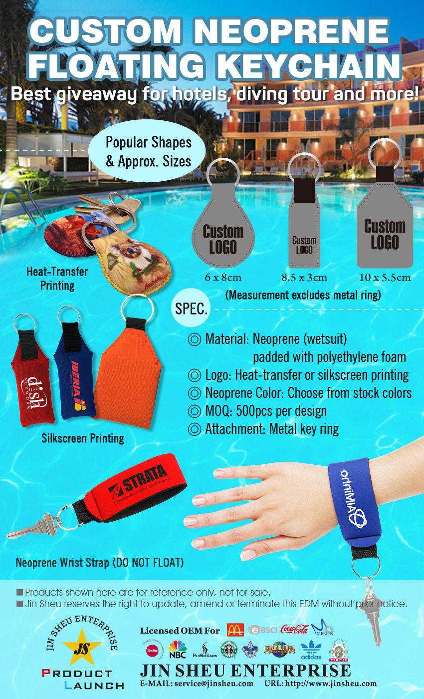 Kundenspezifische Neopren-Schwimm-Schlüsselanhänger