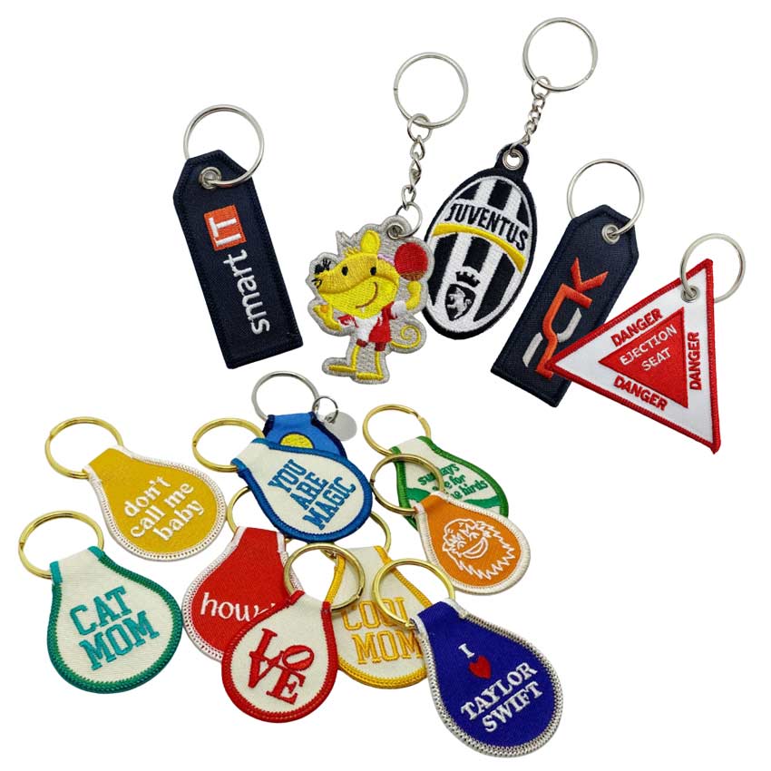 various embroidered keychain customized