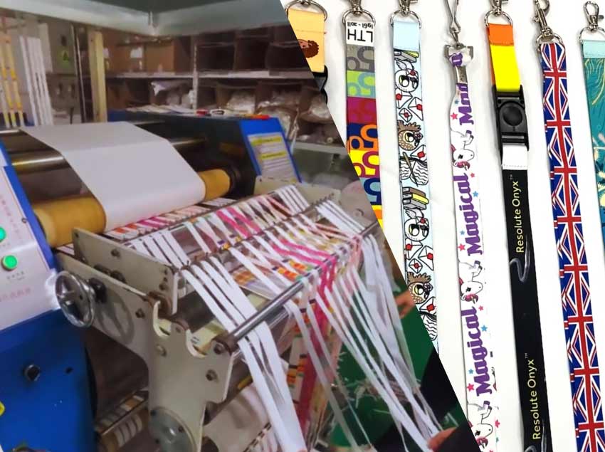 factory scene and sublimation lanyards